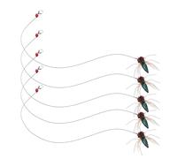 GARVALON 5 Recharges De Baguettes Interactives pour Chat Embouts en Forme De Mouche RéAlistes Accessoire De Remplacement LéGer pour Stimuler Instinct De Poursuite Jouet De Chasse À La Baguett