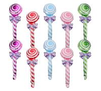 GARVALON 50 pièces Jumbo Inflatable Lollipop Sticks Realistic Candy Props For Party Decoration Handheld Lightweight Reusable Balloons For Festive Events