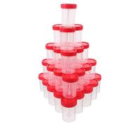 GARVALON 50 pièces Lot de Contenants Échantillons avec Couvercle à Vis Étanche Gobelets Plastiques pour Prélèvements Biologiques Laboratoire Utilisation Polyvalente Couleur Aléatoire