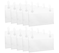 GARVALON 50 Pièces Porte-étiquettes Transparent PVC Résistant Support Stable pour Affichage Prix sur Étagères Lot pour Supermarché Bureau et Magasin