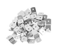 GARVALON 50pcs Clips pour toile en forme de Z argent, fer, polyvalents, pour picture frame et shelving, fixation de cadre