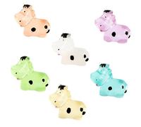 GARVALON 6 pièces Figurines Miniatures de Vaches Résine Décoratives Lumineuses Animaux de Ferme Compactes pour Paysage et Bricolage