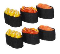 GARVALON 6 pièces Modèle Sushi Réaliste Décoration Alimentaire Artificielle Japonaise pour Vitrine Photo et Présentation Onigiri Imitation