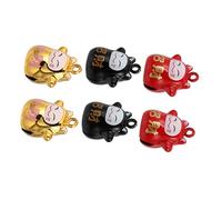 GARVALON 6 pièces Pendentifs Cloche Cuivre Motif Chat Chance Décoration Intérieure Cadeau Charmant