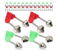 GARVALON 60 Pièces Clochette de Canne à Pêche Indicateur de Touche Double Sonnette ABS et Métal Clip-on Alarme Sonore pour Canne à Pêche et Outdoor