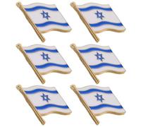 GARVALON 6pièces Broches Drapeau Israël Alliage Set de Insignes Décoratifs pour Vêtements Sacs et Accessoires de Mode