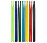 GARVALON 7 paires Baguettes de Batterie Nylon Colorées Sticks Pratiques pour Set de Batterie Équilibre pour Apprentissage et Performance