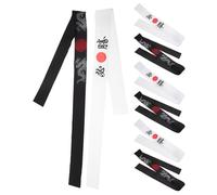 GARVALON 8 Pièces Bandeau Ninja Samouraï Garçon Fille Ajustable Bandeau Hachimaki Bushido pour Karaté Chef Sushi et Sport à Séchage Rapide pour Entraînement et Halloween