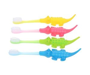 GARVALON 8 pièces Brosse à Dents Garçon Fille Petits Crocodiles Poils Doux Protection Gencives Nettoyage Complet Facile Prise Main Coloris Assortis