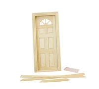 GARVALON Accessoire de Mini Maison Modèle à Six Portes à Treillis Mini-Fenêtres Pare-Soleil en Bois Naturel Maison Miniature DIY pour Décorations de Noël et Loisirs Créatifs