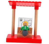 GARVALON Accessoires de Circuit Train Bois en Bois pour Garçon et Filles, Modèle de Quai de Gare DIY, Jouet Éducatif Précoce pour Scène de Table de Sable Style Aléatoire