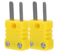 GARVALON Adaptateur Thermocouple Type K en Plastique Jaune Connecteur Rapide Compact Lot de 2 Pièces Compatible Thermomètre Numérique Mesure Précise pour Air et Gaz Usage Industriel