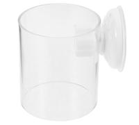 GARVALON Anneau d'alimentation pour Aquarium en Acrylique Transparent, Distributeur de Nourriture pour Poissons à Ventouse, Cercle Mangeoire Grosse Taille pour Aquarium d'eau Douce,