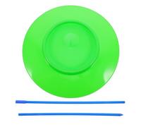GARVALON Assiettes de Jonglage en Plastique Vertes avec Bâtons Ensemble de 3 Pièces Jeu D’Équilibre pour Spectacle Artistique et Entraînement aux Compétences D’Adresse en Extérieur