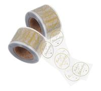 GARVALON Autocollants de Scellage Ronds Transparents Dorure 2 Rouleaux de 500 Pièces pour Emballage des Commandes Étiquettes Autocollantes de Remerciement Personnalisées pour Présents et