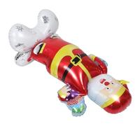 GARVALON Ballon Père Noël Géant Autoportant en Aluminium Taille Grosse Décoration de Noël Festive pour Jardin et Fête Joyeux Solide et Lumineux