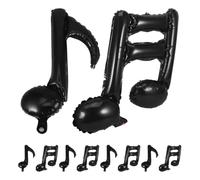 GARVALON Ballons en Aluminium de Notes de Musique 10 Pièces Noir Décorations Musicales pour Fête Anniversaire et Concert Ballons Gonflables pour Décoration de Fête