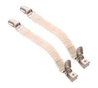 GARVALON Bande élastique pour sabot et mules, bride arrière beige antidérapante avec boucle métal, fixation facile, pour marche à la maison et dehors, 1 paire