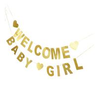 GARVALON Bannière pour Shower Fille Décoration Anniversaire Garçon Fille Guirlande Suspendue pour Fête Bannière de Révélation du Sexe Guirlande de Shower