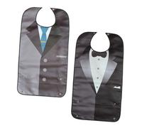 GARVALON Bavoirs Imperméables pour Adultes 2 Pièces, Tabliers Repas Double Couche en Térylène, Protection Vêtements Anti-éclaboussures, Usage Quotidien pour Personnes Âgées et Malades