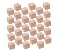 GARVALON Blocs de Bois Brut 3 Cm 30 Pièces Cubes Carrés Non Finition pour Jeu Éducatif Garçon et Filles Construction Créative et Développement Logique de Construction Montessori Naturel
