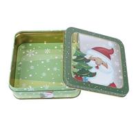 GARVALON Boîte à Bonbons Carrée en Fer Blanc Film Transparent Décorations de Noël Coffret Présent de Fête Emballage pour Friandises et Biscuits Pack de Noël Solide et Résistant 1