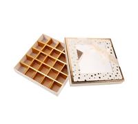 GARVALON Boîte à Chocolats Vide 25 Compartiments Beige pour Emballage Présent Saint-valentin Anniversaire Mariage Coffret D'emballage Friandises Chocolat Boîte Mariage