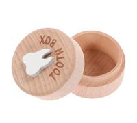 GARVALON Boîte à Dents Bois Pour Rangement Souvenir Pour Première Dent Et Cheveux Fœtaux Design Adorable Et Préservation à Terme Hauteur