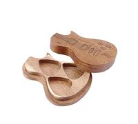 GARVALON Boîte à Médiators en Bois Clair, Porte-Pick Pratique et Portable, Organisateur de Médiators pour Guitare, pour Rangement et Voyages, Présent Musicien Guitariste