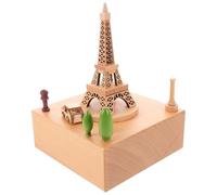 GARVALON Boîte à Musique en Bois avec Figurine Tour Eiffel 3D Mélodies Apaisantes Décoration Intérieure pour Garçon et Filles et Filles Présent Anniversaire Saint-Valentin Ornement