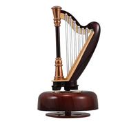 GARVALON Boîte à Musique Harpe Miniature en Résine Petite Harpe Décorative Musicale pour Maison de Poupée Instrument de Musique Ornemental pour Présents de Fête et Décoration Intérieure
