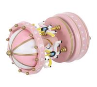 GARVALON Boîte à Musique Rotative à Remontoir en Bois et Plastique Rose Carrousel Compact 3Ème Taille Décoration Festive de Noël et Présent Anniversaire pour Fille Femme Maman Sœur