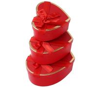 GARVALON Boîte Cadeau Forme Cœur Rouge pour Saint-valentin et Anniversaire Carton Élégant Facile à Ouvrir Coffret Emballage Présent Romantique