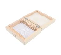 GARVALON Boîte en Bois pour Lames de Microscope 25 Emplacements Porte-Lames de Microscope Fiche de Contenu Coffret de Rangement Sécurisé pour Diapositives Biologiques Usage Laboratoire