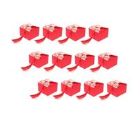GARVALON Boîtes à Bonbons en Papier Rouge avec Pompons, Coffret D’emballage Mariage Chinois Moyen Format, 12 Pièces, Paquet de Bonbons Décoratif pour Mariage et Fêtes Traditionnelles