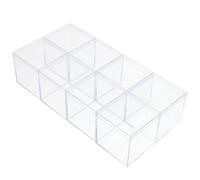GARVALON Boîtes De Rangement Transparentes En Plastique Avec Couvercles 8 Pcs 5,5 Cm Pour Bijoux Et Cosmétiques, Cubes Acryliques Empilables Pour Chambre Et Salle De Bain, Usage Quotidien