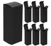 GARVALON Boîtes D'emballage pour Huiles Essentielles et Rouges à Lèvres, Lot de 50 Pièces en Carton Noir Épais 400g, Dimensions 3,1 X 3,1 X 9 Cm, Organisateur de Rangement Cosmétique
