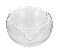 GARVALON Bol à Glace Sèche Transparent en Verre Soufflé à la Main 10 CM Double Paroi pour Salade et Fruits Récipient Alimentaire Résistant au Chaud Froid Vaisselle Artistique pour