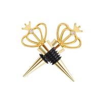 GARVALON Bouchon de Bouteille en Alliage Doré de Couronne Bouchon d'Étanchéité Créatif pour Vin Présent Mariage Accessoire Bar Élégant pour Réception et Fêtes