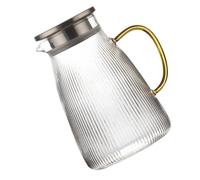 GARVALON Bouilloire en Verre Résistant la Chaleur Poignée et Couvercle à Double Fonction, Grosse Capacité pour Jus et Eau Froide à Usage Domestique