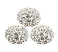 GARVALON Boutons strass métalliques 3 pièces 18 mm pour manteaux et couture, décorations élégantes pour vêtements et meubles, boutons ronds argentés pour DIY couture et accessoires