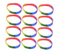 GARVALON Bracelets Arc-en-ciel Pride en Silicone 12 Pièces, Couleur Vive, Symbole Lgbt, Accessoires Fierté pour Femmes et Hommes, Fêtes et Événements