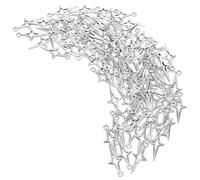 GARVALON Breloques Pendentifs D'étoile Creuse à Quatre Branches Mini Design Élégant en Alliage de Zinc Argenté 100 pour Bracelets et Colliers, pour Projets DIY