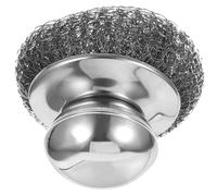 GARVALON Brosse à Récurer Acier Inoxydable pour Vaisselle et Casseroles Brosse de Cuisine Légère et Compacte Nettoyage Puissant des Taches Tenaces Poignée Ronde Ergonomique Outil