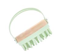 GARVALON Brosse de Massage en Silicone Verte pour Cuir Chevelu Exfoliante et Douce Brosse Bain Multifonction pour Shampooing Stimulation Circulation Adaptée à Différents Types de