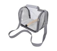 GARVALON Cage de Transport Portable pour Oiseaux Petits et Reptiles Légère et Respirante avec Multiples Ouvertures Taille Petite Gris pour Voyages Randonnées et Visites Vétérinaires