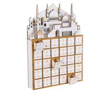 GARVALON Calendrier Ramadan Bois avec LED et Tiroirs Compte à Rebours Jours pour Fêtes Islamiques Organisateur de Bureau Élégant pour Décoration Ramadan et Cadeau Eid