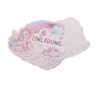 GARVALON Cartes D'invitation pour Fête Bébé 24 Pcs, Format 15x10 Cm, Papier Robuste, Motif Licorne, Invitations Anniversaire Filles pour 1er Mois et 100 Jours, Papeterie Bébé Fête