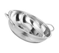 GARVALON Casserole Chinoise à Compartiments Acier Inoxydable pour Gaz et Induction Pot Divisé pour Hot Pot Maison et Restauration sans Couvercle