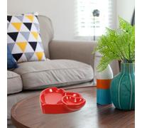 GARVALON Cendrier à Cigarettes en Céramique Forme Cœur Rouge Décoration Maison et Bureau Accessoire pour Fumeurs Cendrier Original et Amusant pour Salon Balcon Ktv et Restaurant